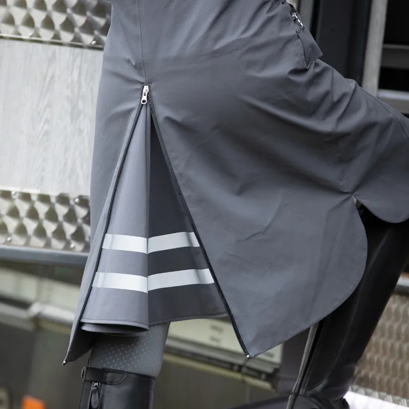 Equetech Ladies Utopia Long Waterproof Stretch Coat Charcoal-2